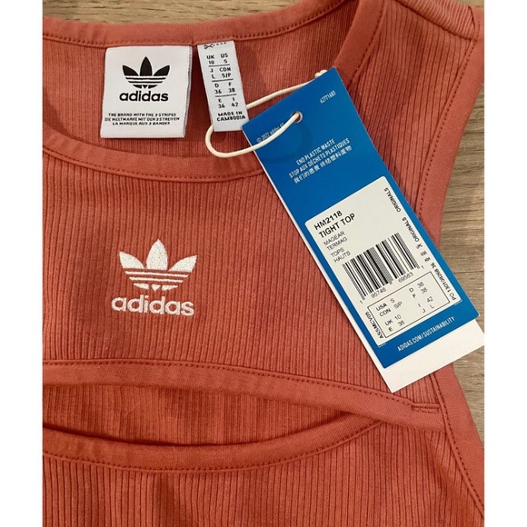 Adidas Originals Adicolor Three Strips Tank Top with Cutout Detail - Picture 7 of 7